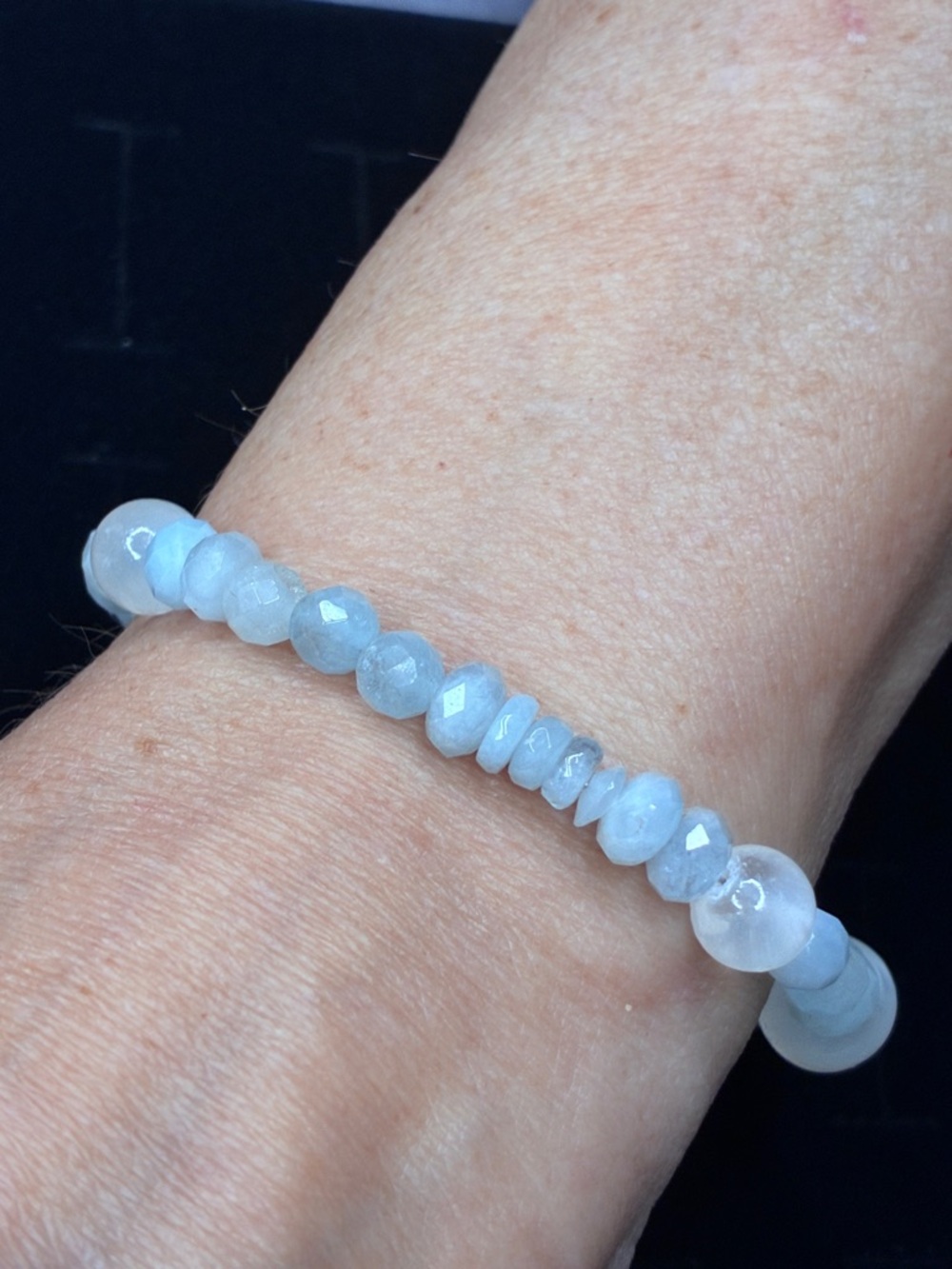 Silpada Light Blue Faceted Bead & Sterling Silver Bracelet - Women Jewelry